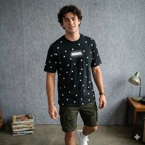 Jordan Essentials Mens Size Small All Over Print AOP T-Shirt Black Jumpman